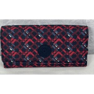 Kipling Wallet Snap Flap Geometric Red Black